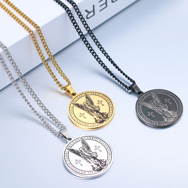 Z Vòng cổ Bằng Thép Titan Không Gỉ Mặt Hình Michael Thời Trang Dành Cho Nam Và Nữ