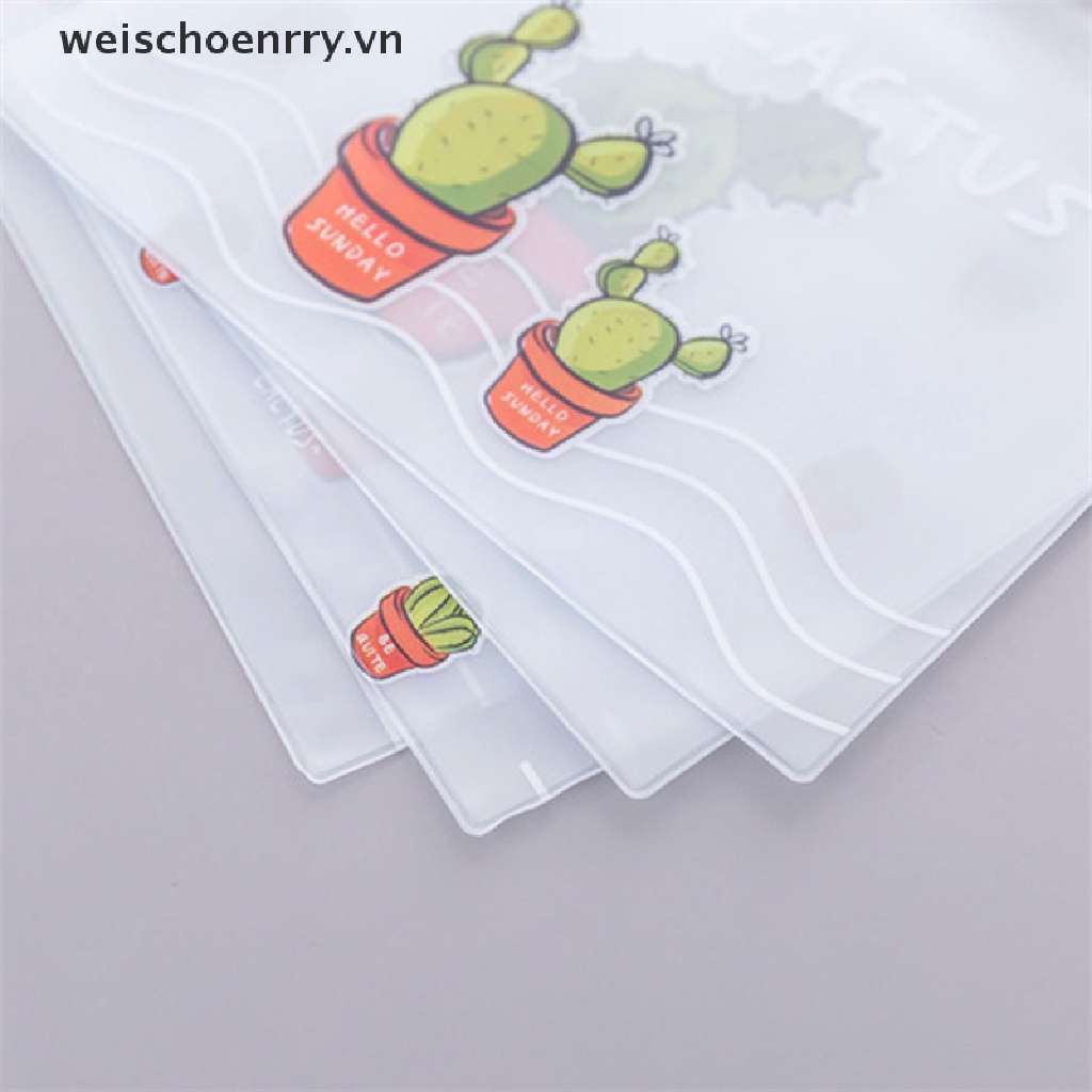 Túi Đựng Tài Liệu Bằng PVC Trong Suốt Chống Thấm Nước Hình Cây Xương Rồng Tiện Dụng Cho Văn Phòng / Trẻ Em