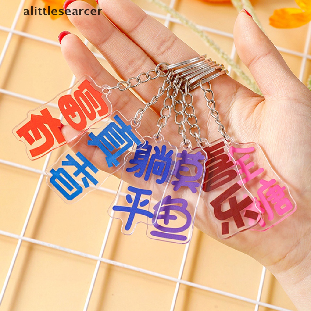 Móc Khóa Acrylic Trong Suốt In Chữ Độc Đáo Trang Trí Ba Lô / Móc Khóa