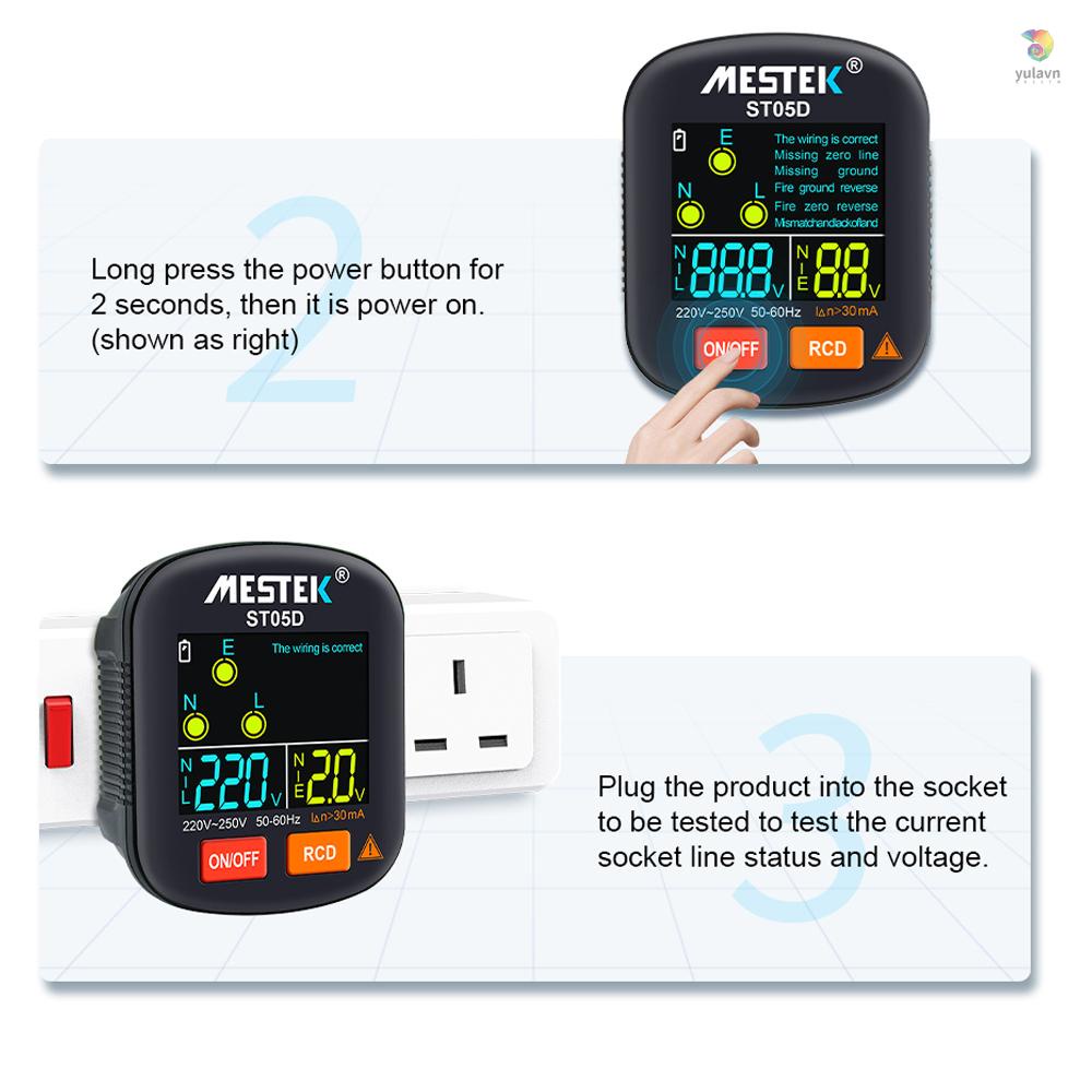 Máy Kiểm Tra Điện Áp 30-250V Kỹ Thuật Số RCD Chuyên Dụng