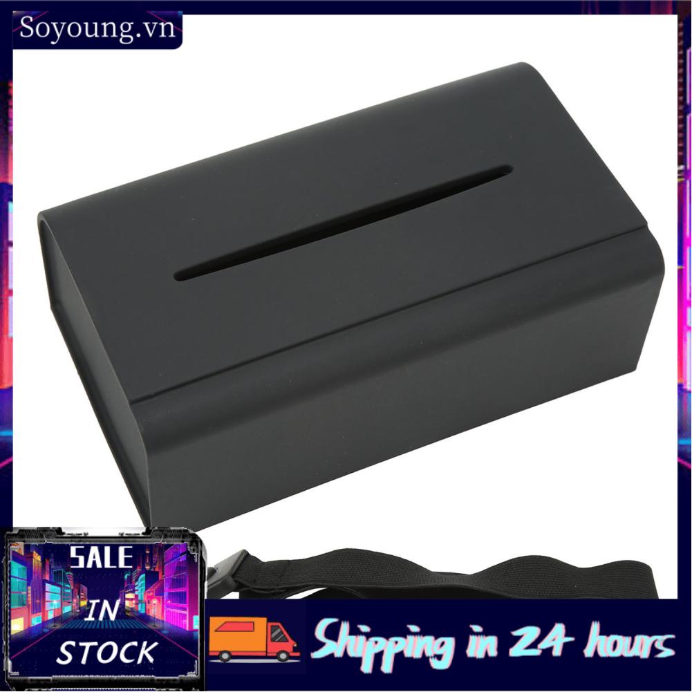 Soyoung Car Tissue Box  Abrasion Resistant Elastic Band Silicon Center Console Easy To Clean for Model 3