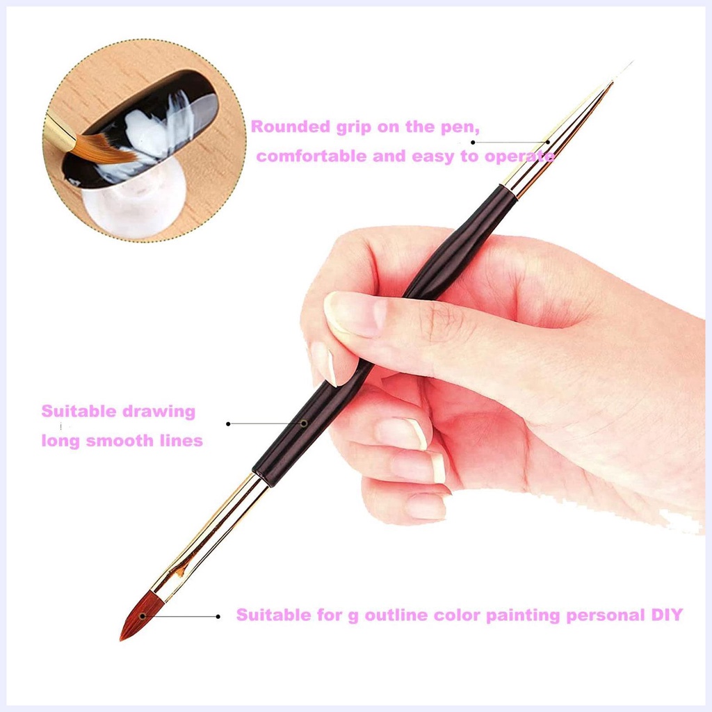 Bàn Chải Sơn Móng Tay Acrylic Dual EndArt Brushes Cho Móng Tay 3 Chiếc Phẳng Tranh Vẽ Lớp Lót Dụng Cụ Làm Móng Cho Tự Làm Móng Tay Nghệ Thuật Thiết Kế Tự Làm Tại Nhà