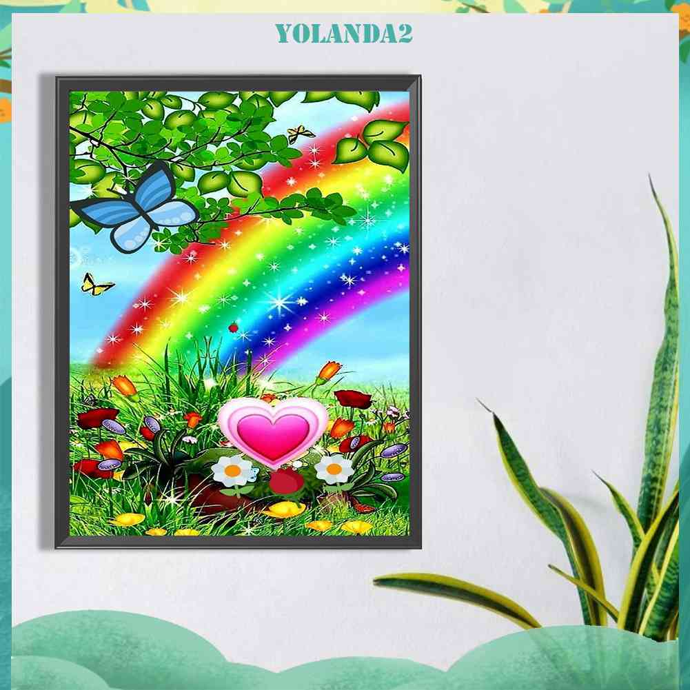 Tranh Đính Đá Kim Cương Toàn Bộ 5D DIY Hình Vẽ Cầu Vồng