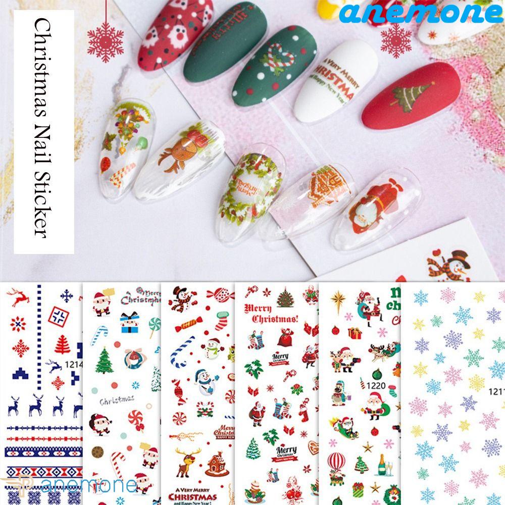 Nhãn Dán Trang Trí Móng Tay Họa Tiết Giáng Sinh Hoạt Hình DIY