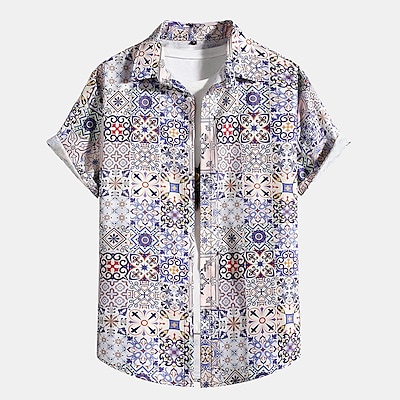 Áo Sơ Mi Mùa Hè Mềm Mại In Họa Tiết Bộ Lạc Hawaiian Màu Vàng Xanh Xám Phong Cách Đường Phố Thời Trang Cho Nam