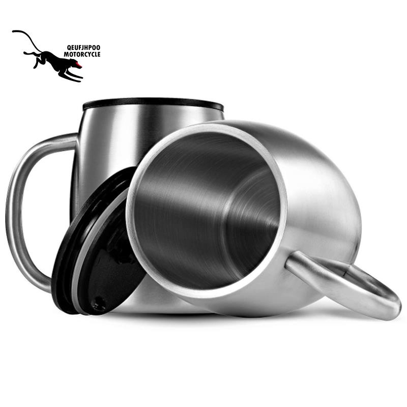Set 2 Cốc Uống Bia Hai Lớp Cách Nhiệt Bằng Thép Không Gỉ 420Ml Kèm Nắp Đậy Tiện Lợi Dành Cho Đi Du Lịch
