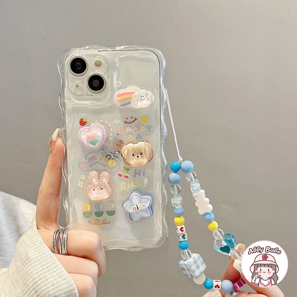 Ốp Điện Thoại TPU Mềm Trong Suốt Chống Mồ Hôi In Hình Gấu Thỏ Lấp Lánh Cho IPhone 14 Pro Max 13 12 11 Pro Max X XS Max