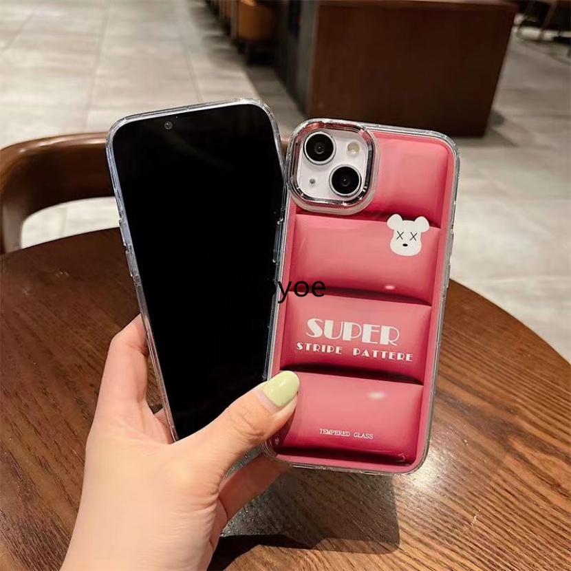 Ốp Điện Thoại Mềm Mạ Điện Chống Sốc In Hình Gấu Hoạt Hình Cho iPhone 14 11 12 13 Pro Max X XS XR 7 8 Plus SE