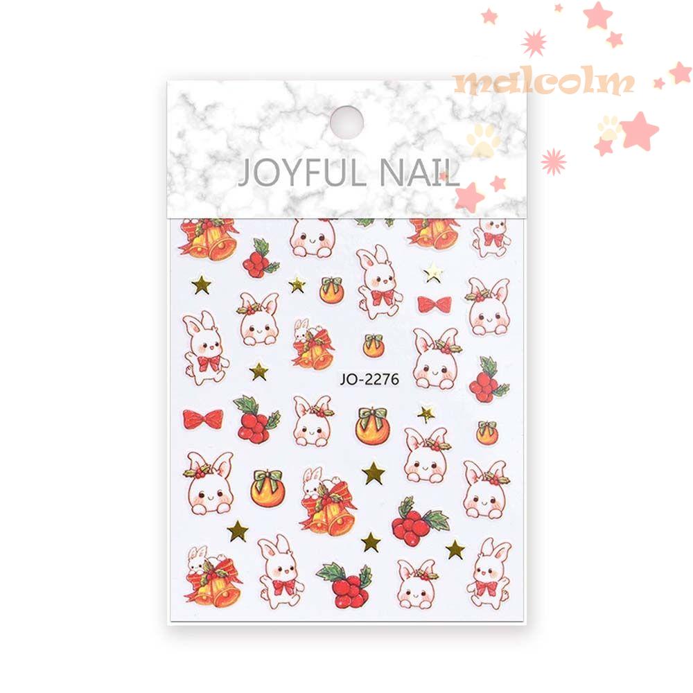 Miếng Dán Trang Trí Móng Tay Họa Tiết Giáng Sinh Hoạt Hình Dễ Thương