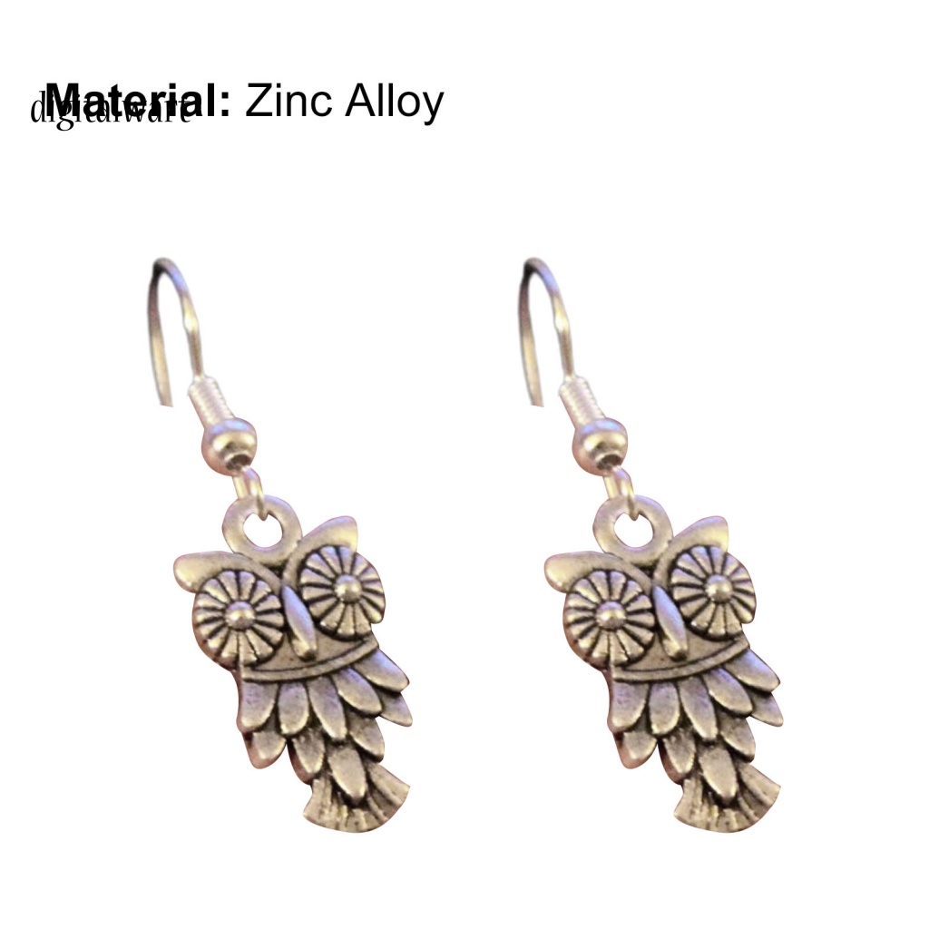 Kỹ Thuật Số| 1 Đôi Bông Tai Móc Hình Chim Cú Bằng Hợp Kim Kẽm Phong Cách Bohemian Dành Cho Nữ