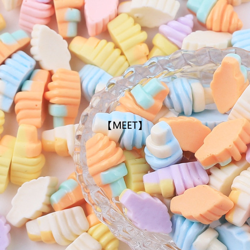 【MEET】10 cái/bộ Bánh rán kem mini Đồ chơi bằng kẹo Tự làm đồ trang sức bằng nhựa Vật liệu thủ công