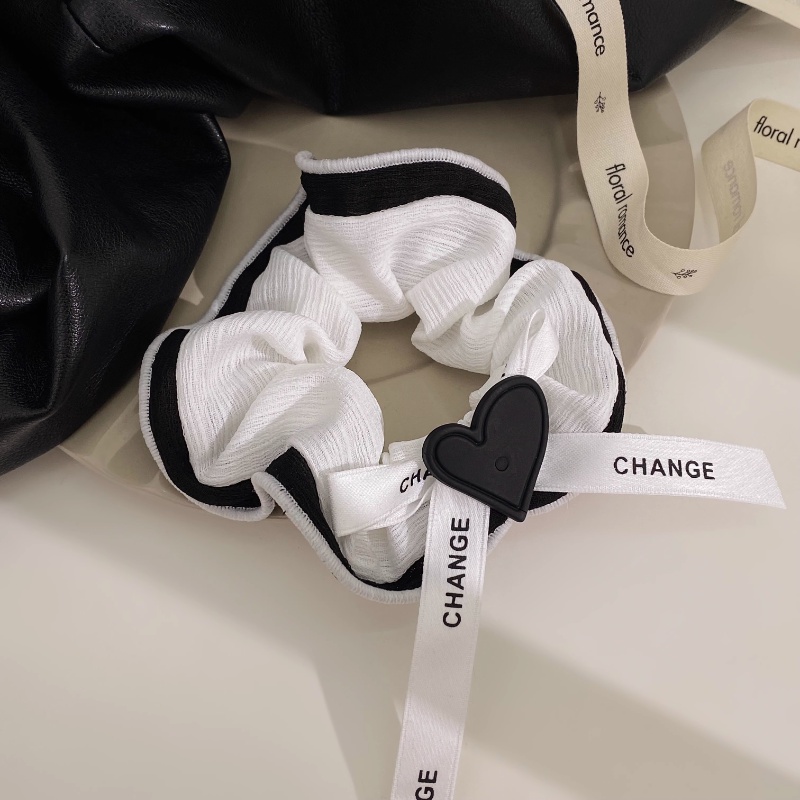 Dây Cột Tóc Đính Nơ Hình Trái Tim Đơn Giản Phong Cách Hàn Quốc Cho Nữ