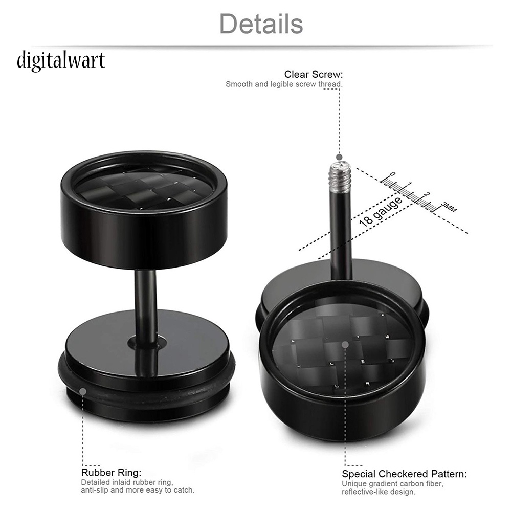 Kỹ Thuật Số| Set 6 Đôi Khuyên Tai Thép Không Gỉ Đính Đá Thời Trang Unisex