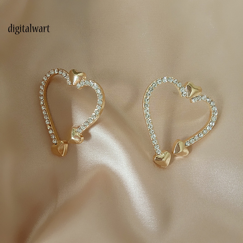 Kỹ Thuật Số| Khuyên Tai Kim Loại Hình Trái Tim Thời Trang Nữ
