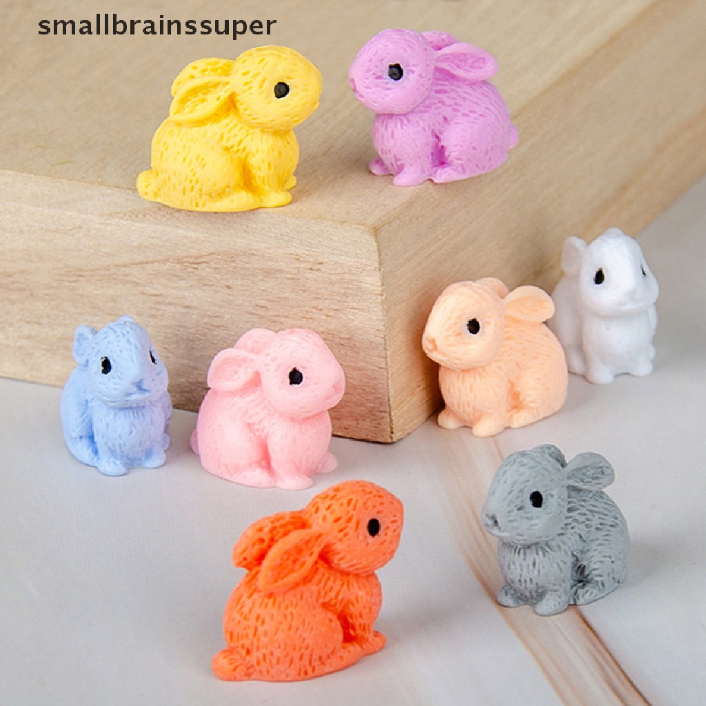 Set 5 Đồ trang trí Thỏ Phục Sinh Mini Bằng Nhựa Resin Dễ Thương Trang Trí Nhà Cửa / Văn Phòng / Để Bàn