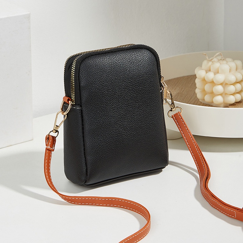 Túi Đeo Vai Đựng Điện Thoại mini Màu Tương Phản Phong Cách retro Dễ Phối Đồ Cho Nữ