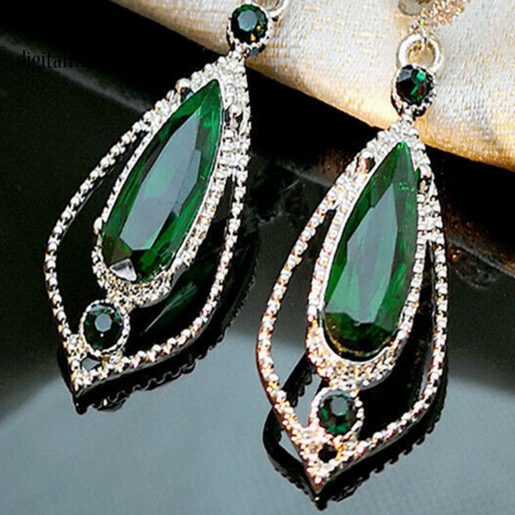 Kỹ Thuật Số| 1 Đôi Bông Tai Hình Giọt Nước Rỗng Đính Đá Zircon Hình Giọt Nước Thời Trang Dự Tiệc