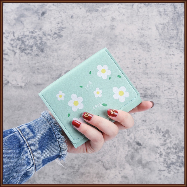 Ví Da Gập 3 In Họa Tiết Nhiều Màu Sắc Thời Trang Thoải Mái Cho Nữ