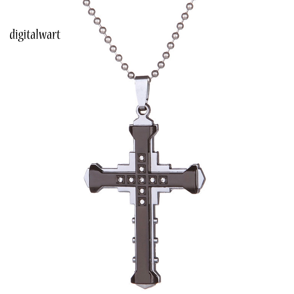 Kỹ Thuật Số| Vòng cổ HợP Kim HìNh Chữ ThậP ĐíNh Đá ThờI Trang