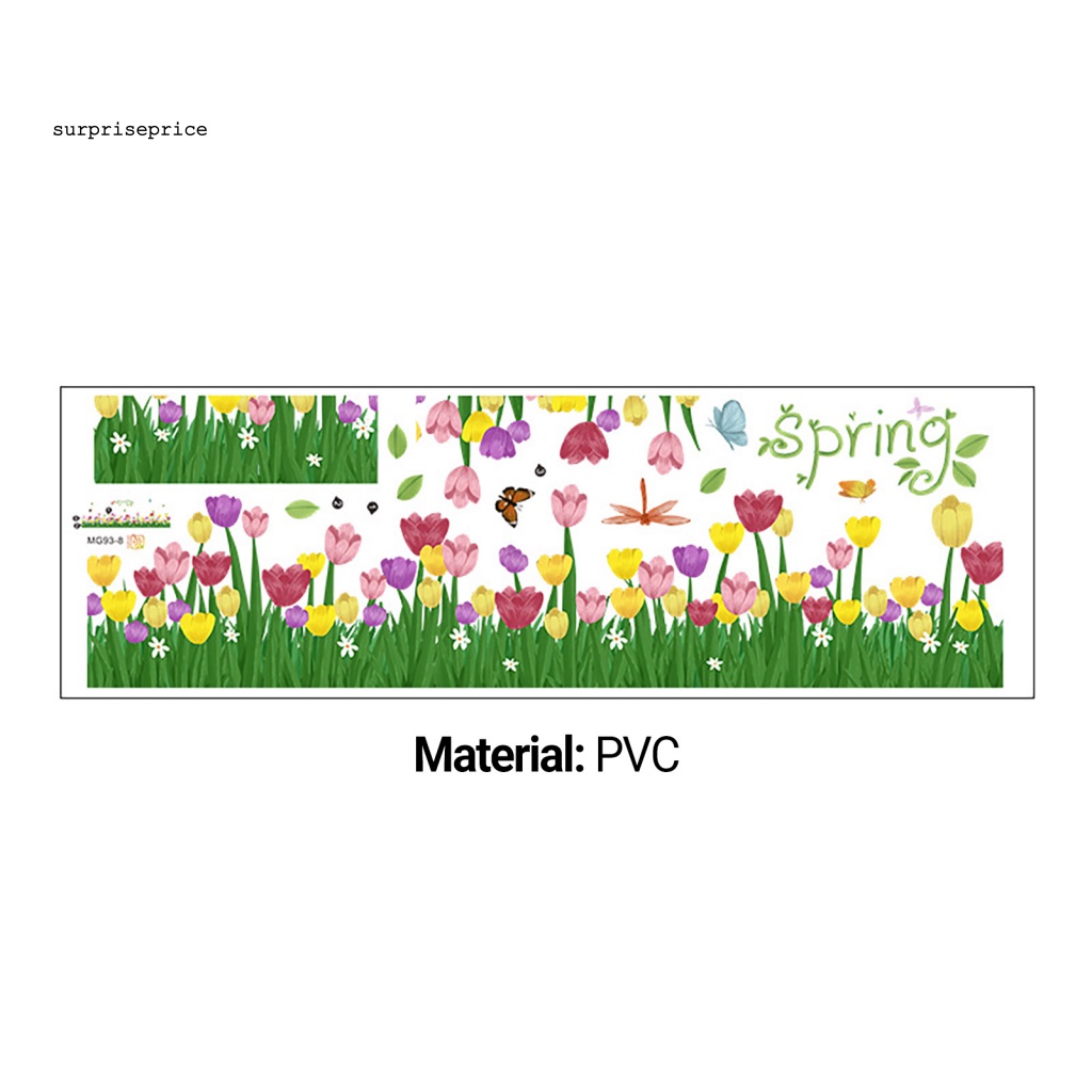 Sticker Dán Tường Chống Thấm Nước Họa Tiết Hoa Tulip Dễ Thương Bắt Mắt