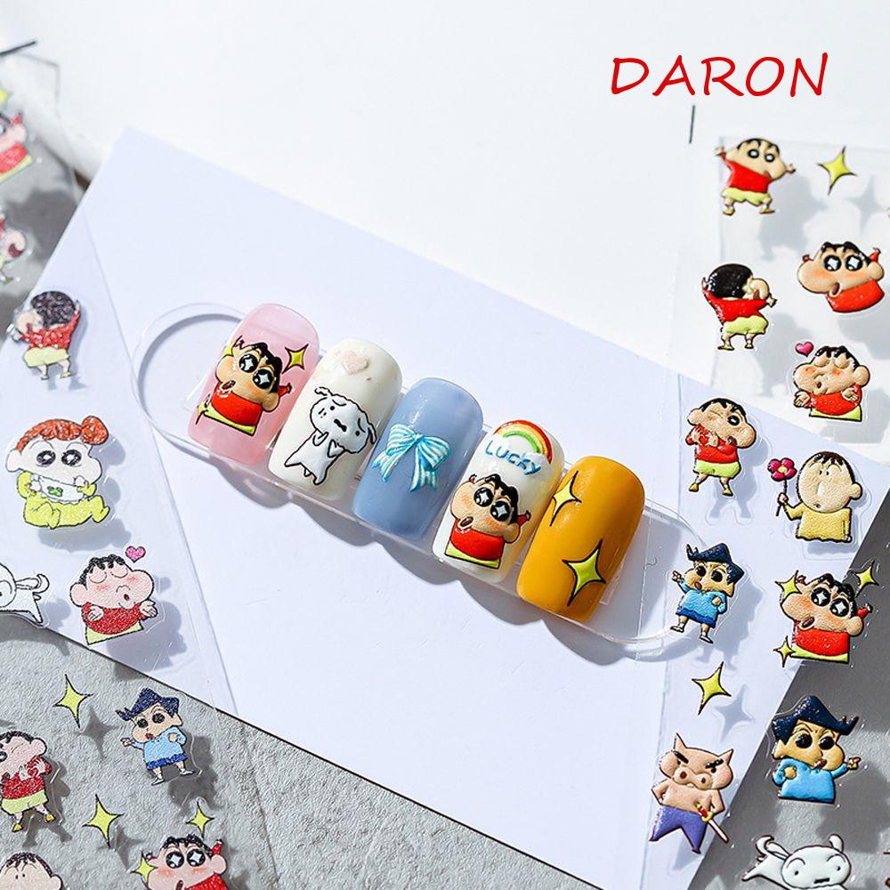 Miếng Dán Trang Trí Móng Tay Họa Tiết Hoạt Hình Winnie Bear 3D Độc Đáo DIY