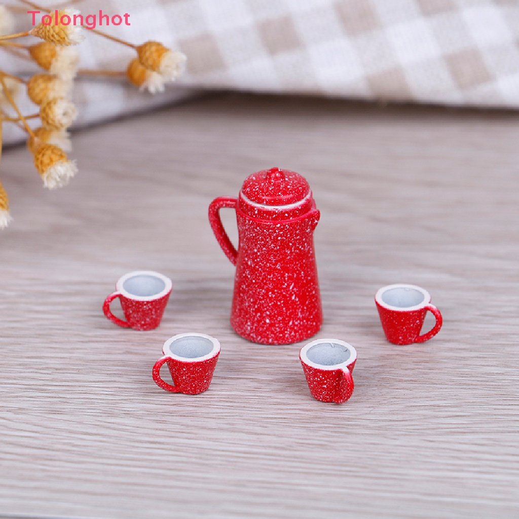 Set 5 Ấm Trà Mini Tỉ Lệ 1: 12 Dùng Trang Trí Nhà Búp Bê
