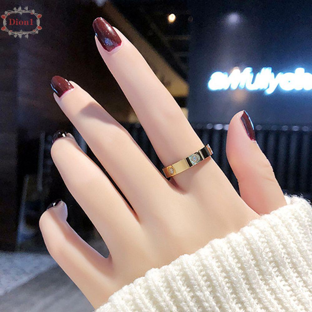Nhẫn Kim Loại Thép Titan Dioon1 Kiểu Hình Học Phong Cách Hàn Quốc Cho Nam