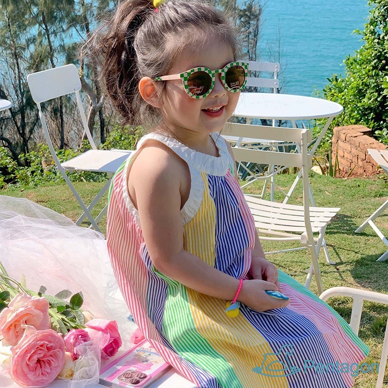 Đầm Công Chúa Mùa Hè Hai Dây Sát Nách Kẻ Sọc Nhiều Màu Đa Dạng Cho Bé Gái