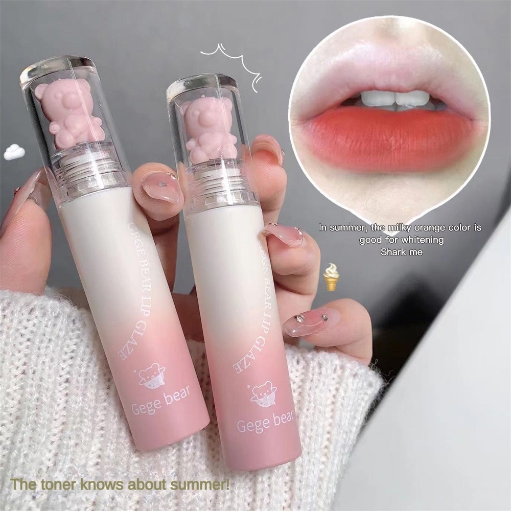 Ge Son Môi Dưỡng Ẩm Chống Thấm Nước Không Phai Màu Thiết Kế Gấu Dễ Thương