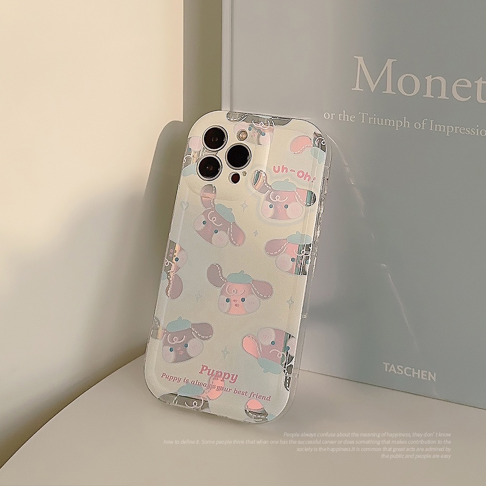 Ốp Điện Thoại Silicon Màu Laser Họa Tiết Hoạt Hình Chó Dễ Thương Cho Iphone 14 11 12 13 PRO MAX AT0213