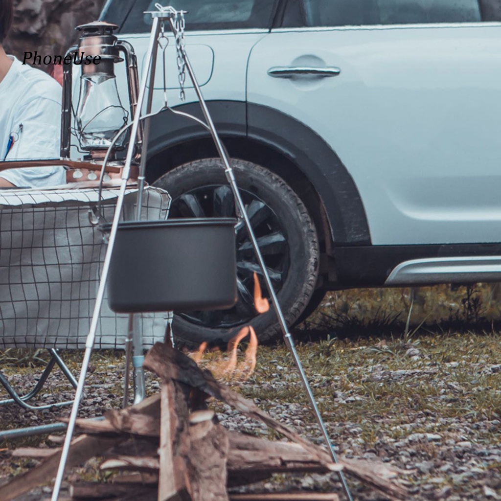 Gậy Ba Chân Bằng Da PU Di Động Có Thể Thu Gọn Cho Hoạt Động Cắm Trại /