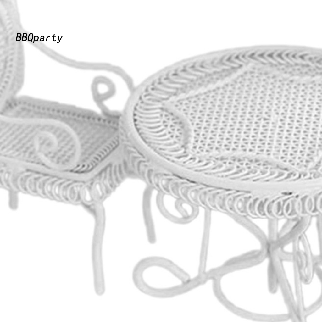 Mô Hình Bàn Ghế Tròn Bằng Sắt Dễ Phối Đồ Trang Trí Nhà Búp Bê