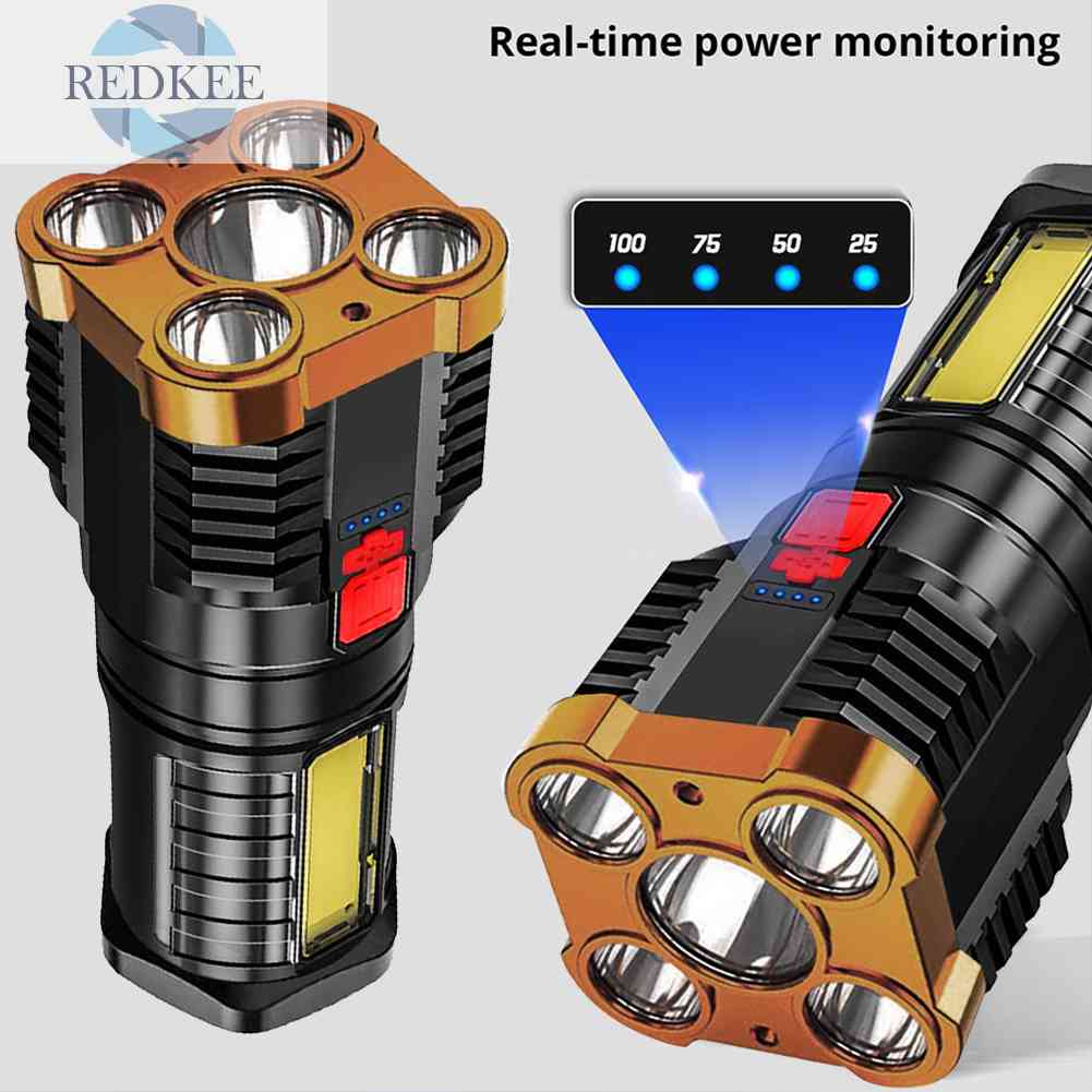 Đèn Pin LED COB Độ Sáng Cao Chống Thấm Nước Có Thể Sạc Lại Bằng Cổng USB