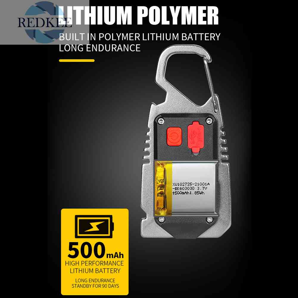 Móc Khóa Đèn Pin LED COB 500lm Chống Nước