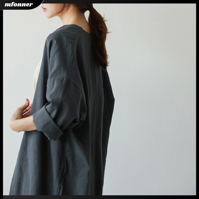 Áo Sơ Mi Tay Dài Dáng Rộng Màu Sắc Thời Trang Mùa Hè Cho Nữ