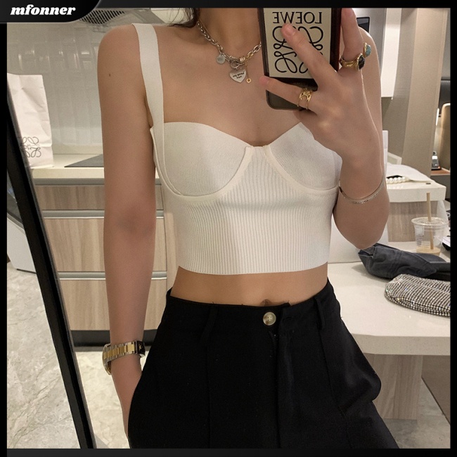 Áo Hai Dây Dệt Kim Ôm Dáng Nhiều Màu Sắc Thời Trang Cho Nữ