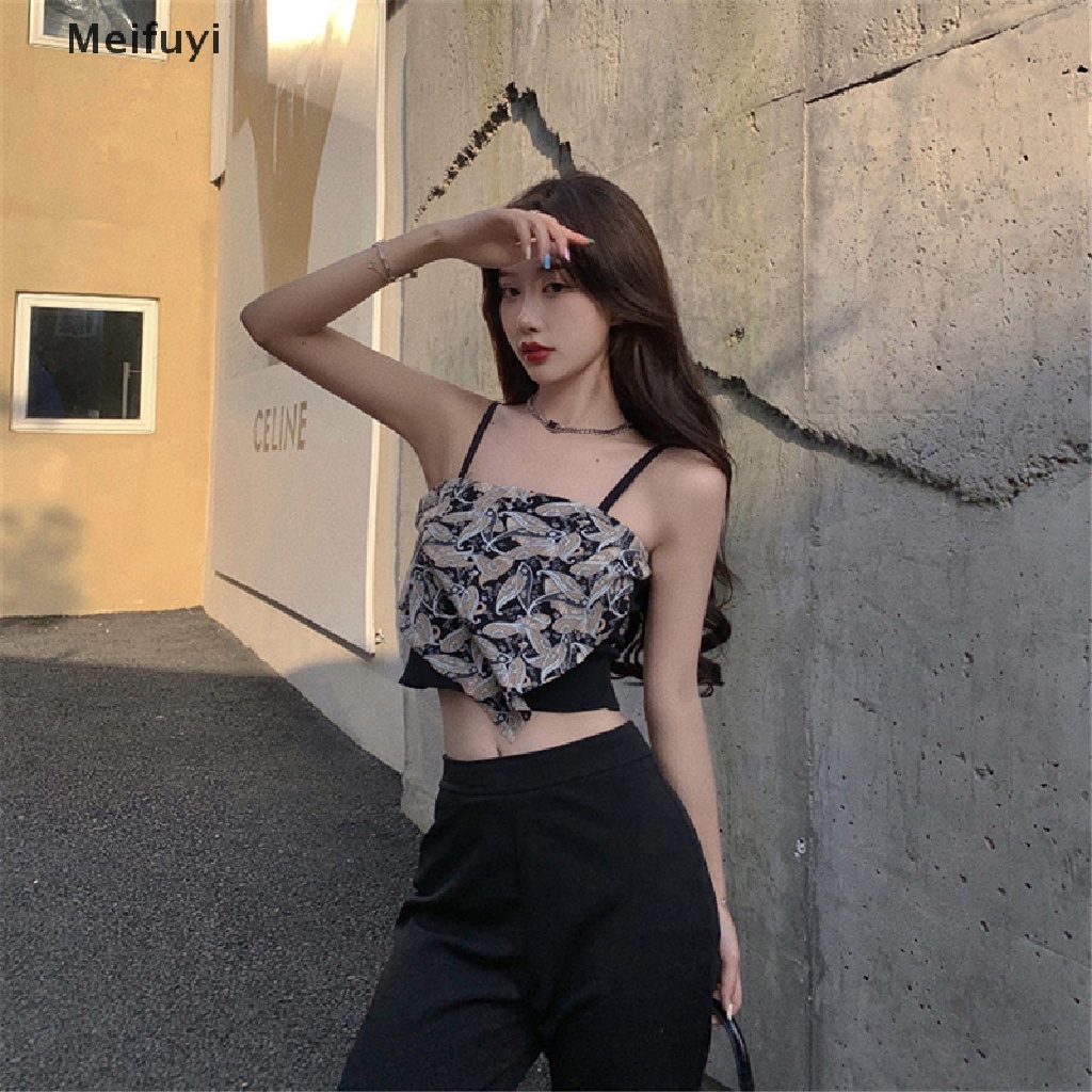 Áo Hai Dây Mỏng Mùa Hè In Họa Tiết Vintage Gợi Cảm Cho Nữ