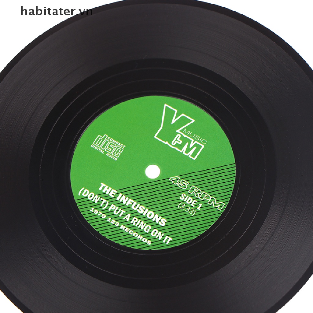 Set 2 / 4 Đế Lót Ly Bằng Nhựa Chống Trượt Phong Cách Retro