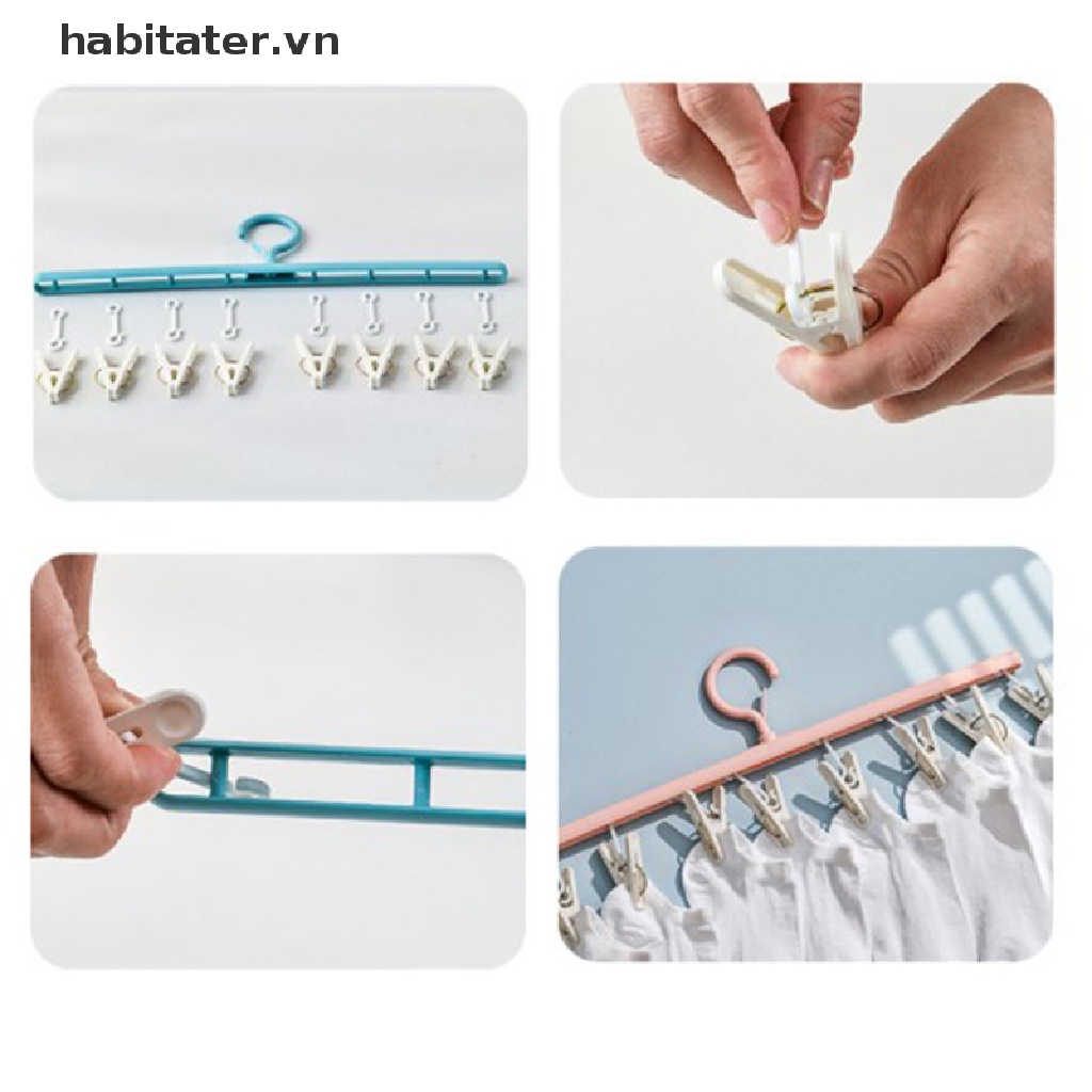 Kẹp Nhựa Phơi Quần Áo 8 Kẹp Tiện Lợi