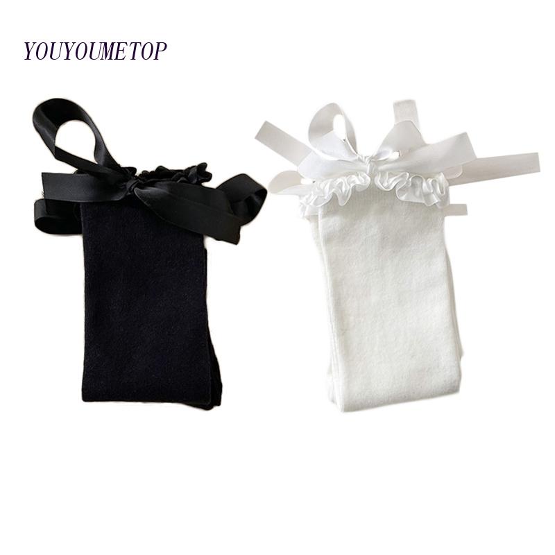 Youyo Vớ Dài Qua Gối Vải Satin Phối Ruy Băng Nơ Phong Cách Harajuku Anime Lolita Cho Nữ