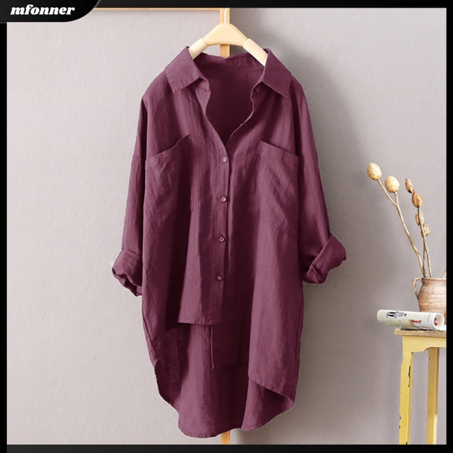 Áo Sơ Mi Dài Tay Màu Sắc Đơn Giản Thời Trang Cho Nữ