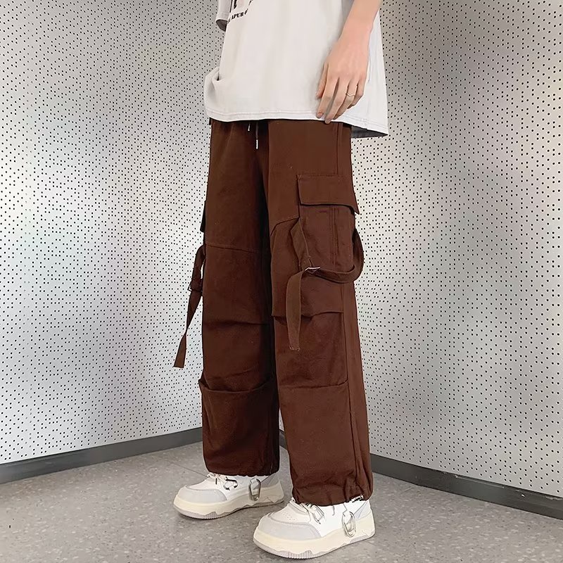 Quần Legging Màu Đen Dáng Rộng Phong Cách Retro Nhật Bản Cho Nam Giới