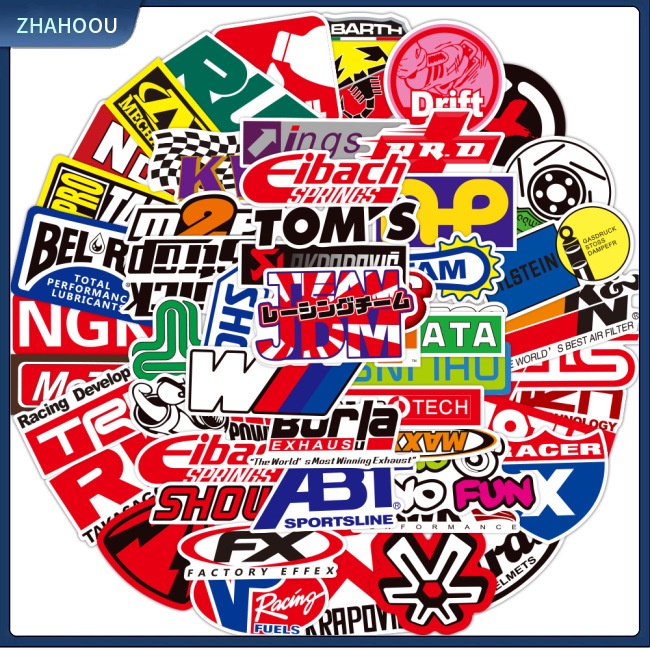 ☃Nhà Cửa☃ Bộ 100 Miếng Dán Trang Trí Xe Hơi / Mô Tô In Logo Graffiti Dễ Tháo Rời