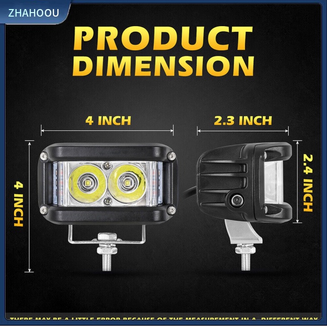 ☃Nhà Cửa☃ Set 2 Đèn Pha Led 3 Mặt 42w Cảnh Báo Ban Ngày Chuyên Dụng Cho Xe Mô Tô