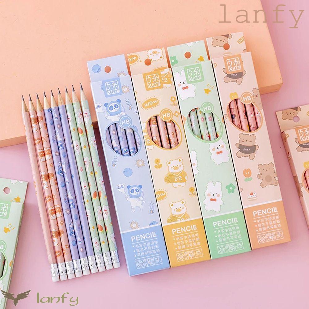 Set 10 Bút Chì Gỗ Họa Tiết Hoạt Hình Dễ Thương Cho Học Sinh