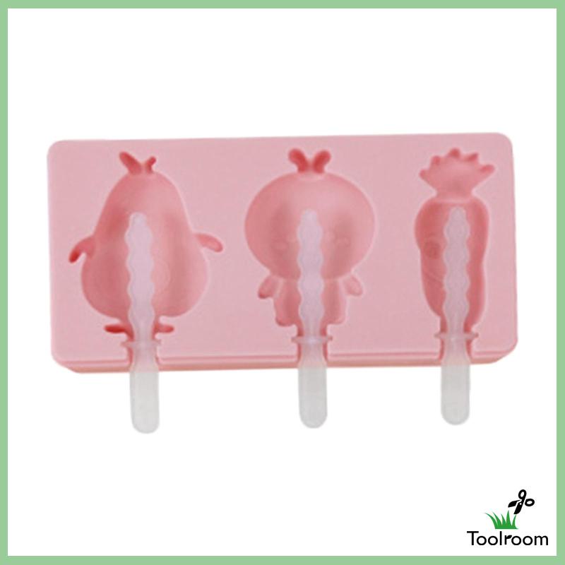 Bộ Dụng Cụ Làm Kem Que Hình Hoạt Hình Dễ Thương Tháo Rời Được