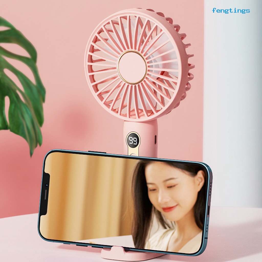 1 Bộ Quạt Cầm Tay 5 Bánh Răng 3 Cánh Đế Điện Thoại Mini Tiếng Ồn Thấp Sử Dụng Hàng Ngày