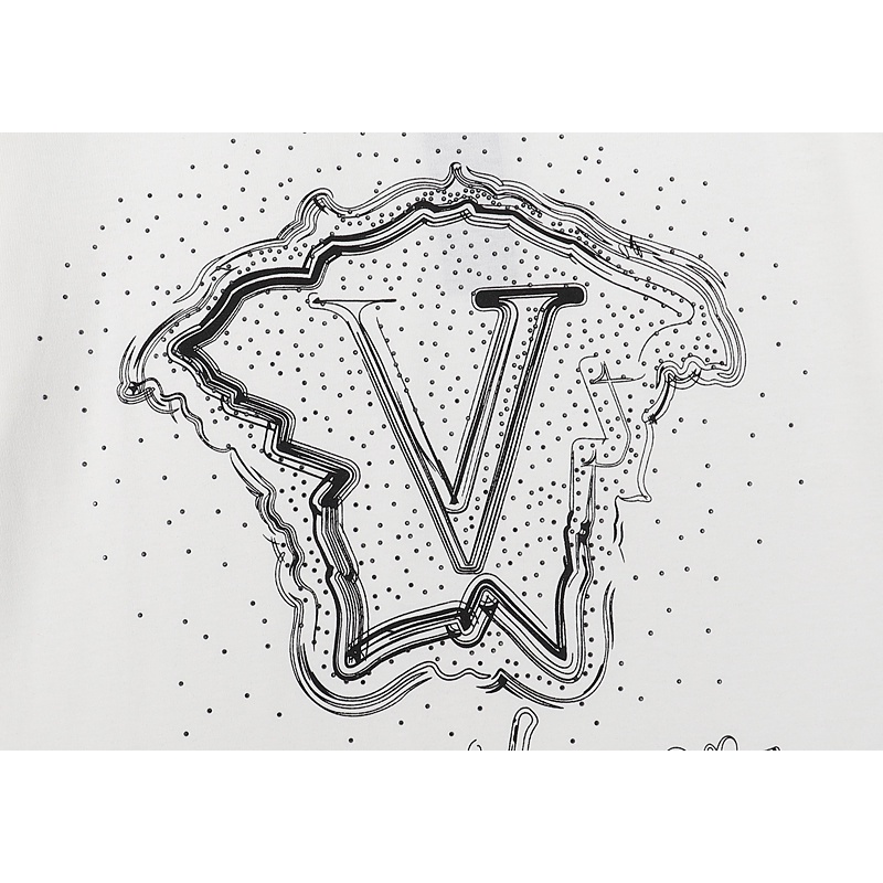 Ver88sa &amp; - Áo Thun Tay Ngắn Cổ Thuyền In logo Trước Ngực + Mũi Khoan Nóng Phong Cách Cổ Điển Mới Nhất Thời Trang Cho Nam Và Nữ