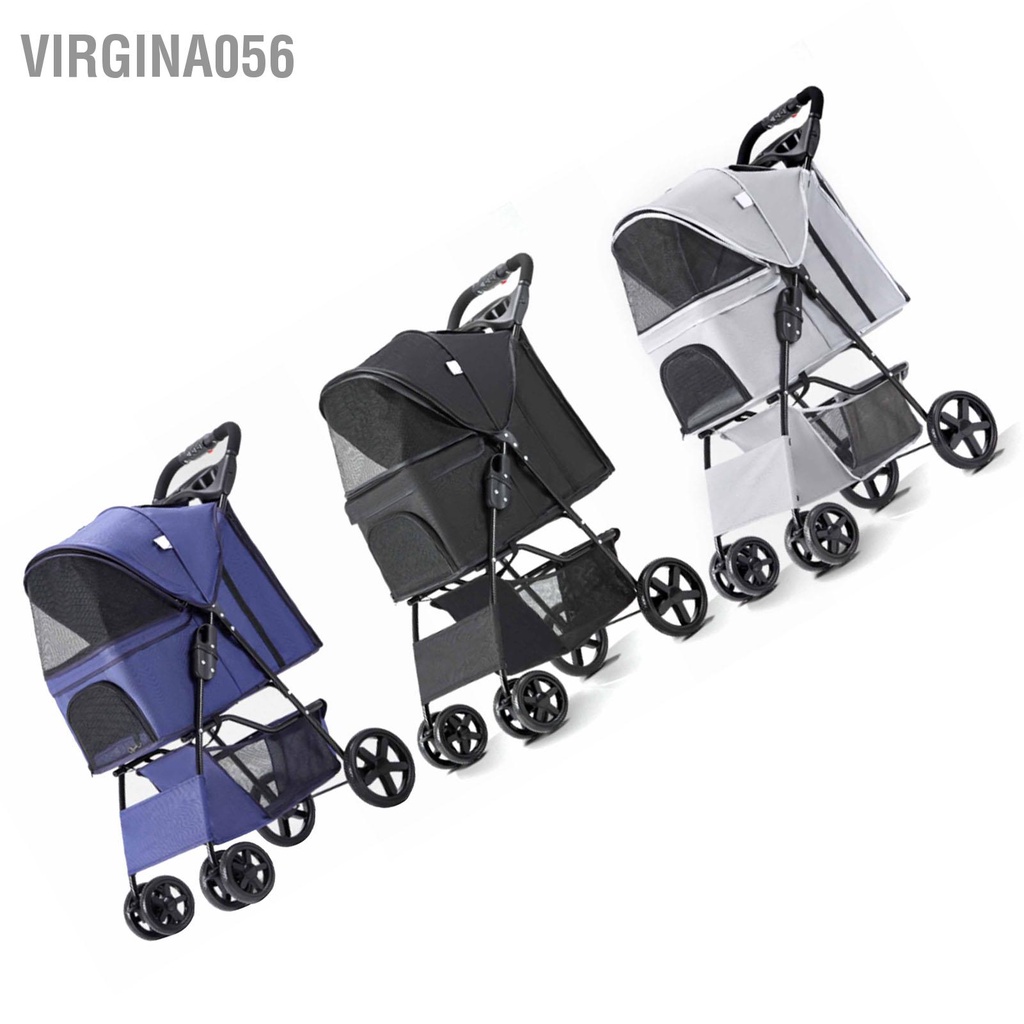 Có thể bán buôn Xe đẩy thú cưng Nhẹ có thể gập lại Thông gió chó nhỏ di động Oxford cho mèo Virgina056 Hàng giao ngay