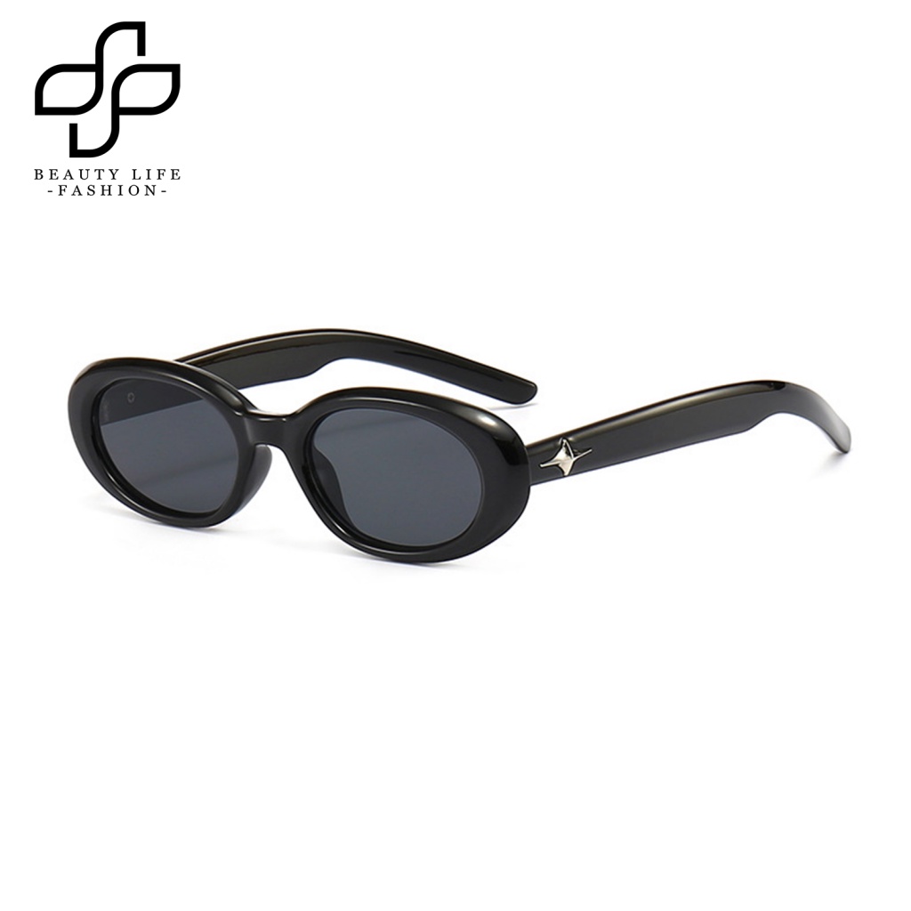 Kính Mát Hình Oval Gọng Nhựa Thời Trang